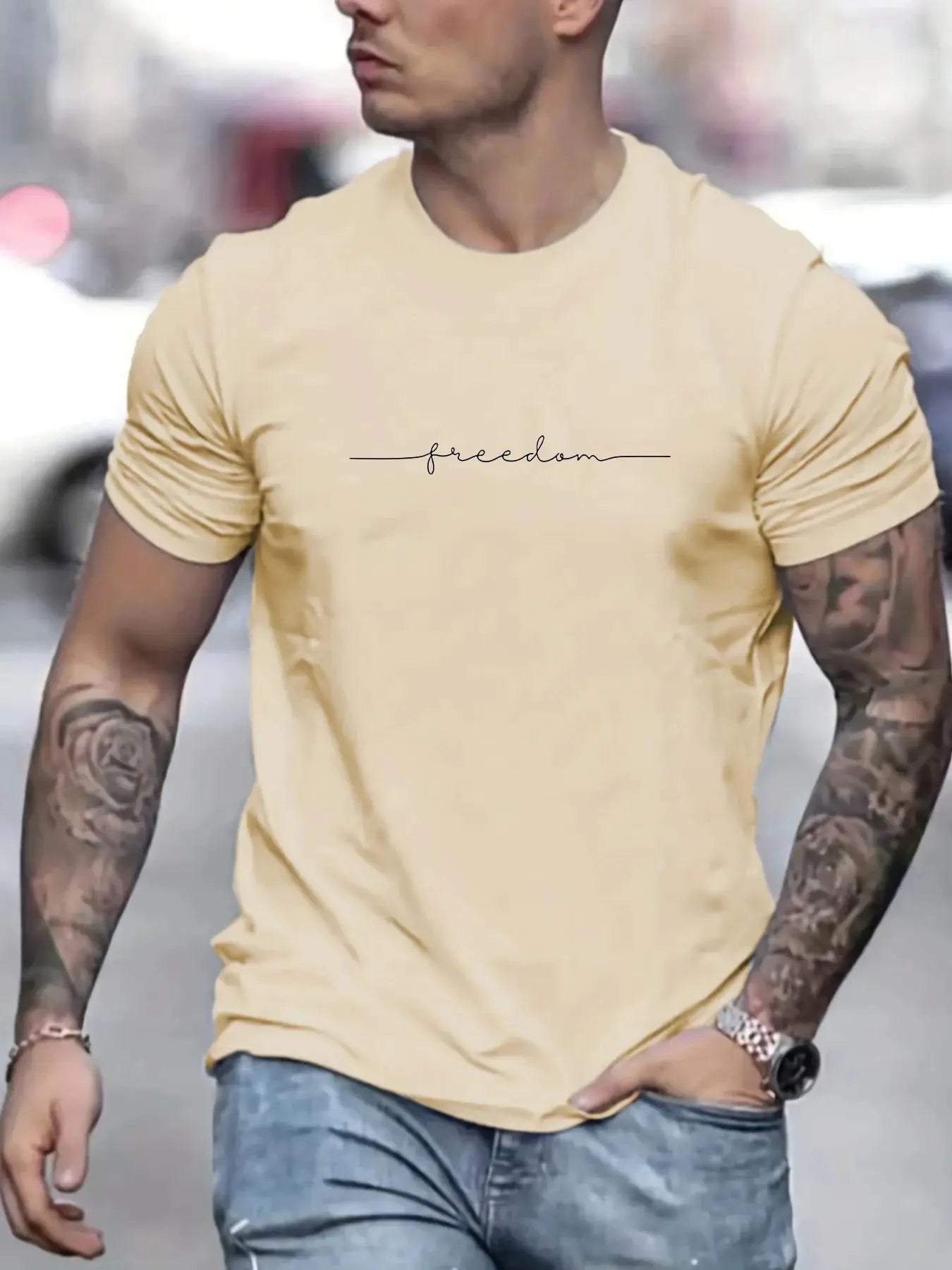 Men's 100 Percent Cotton Summer T Shirt Graphic Print Round Neck Short Sleeve Casual Relaxed Fit