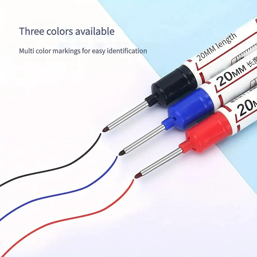 Ten Piece Set Multi Purpose Long Nib Marker Pens For 20mm Deep Hole Metal Perforating Waterproof Woodworking Decor Tool