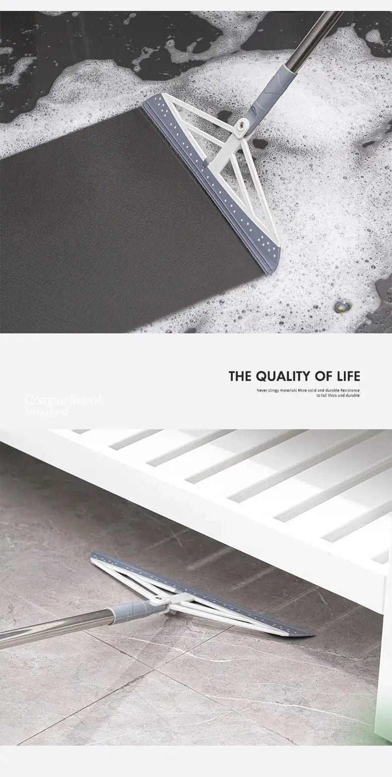 Simples Market 180° rotatable silicone rubber mop with gray squeegee head for floor cleaning