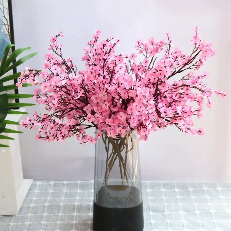 Artificial Cherry Blossom Gypsophila Flowers Quarter Pack for DIY Wedding Bouquet Vases Home Decor Faux Branches - Simples Market