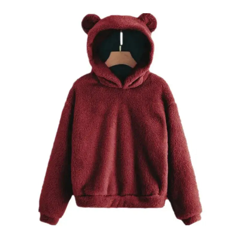 CozyNest Rabbit Ear Hoodie Sweatshirt For Women In Heavyweight Fleece Autumn Winter Warmth And Plush Comfort