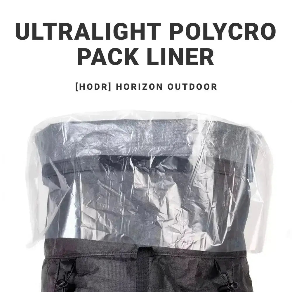Backpack liner bag, ultralight polycro inner dry bag, waterproof, black.