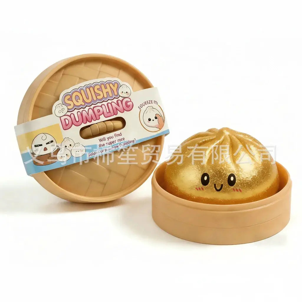 Glitter Dumpling Squishy With Box Sensory Squeeze Toy For Stress Relief Calming Fidget