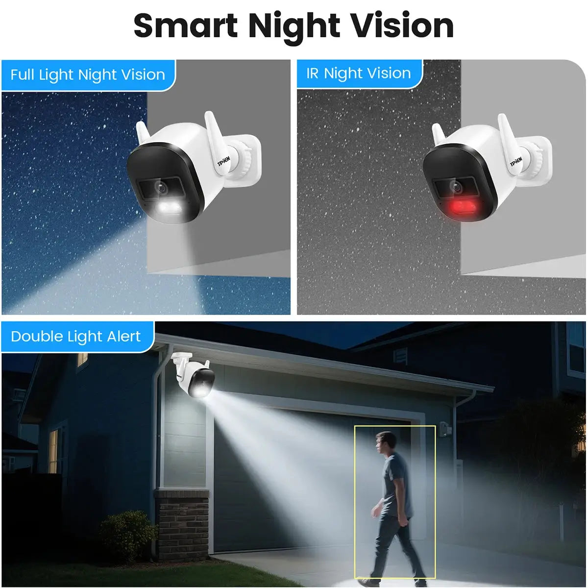 2K 3MP WiFi outdoor IP66 bullet CCTV camera white by TP-Link with AI human detection