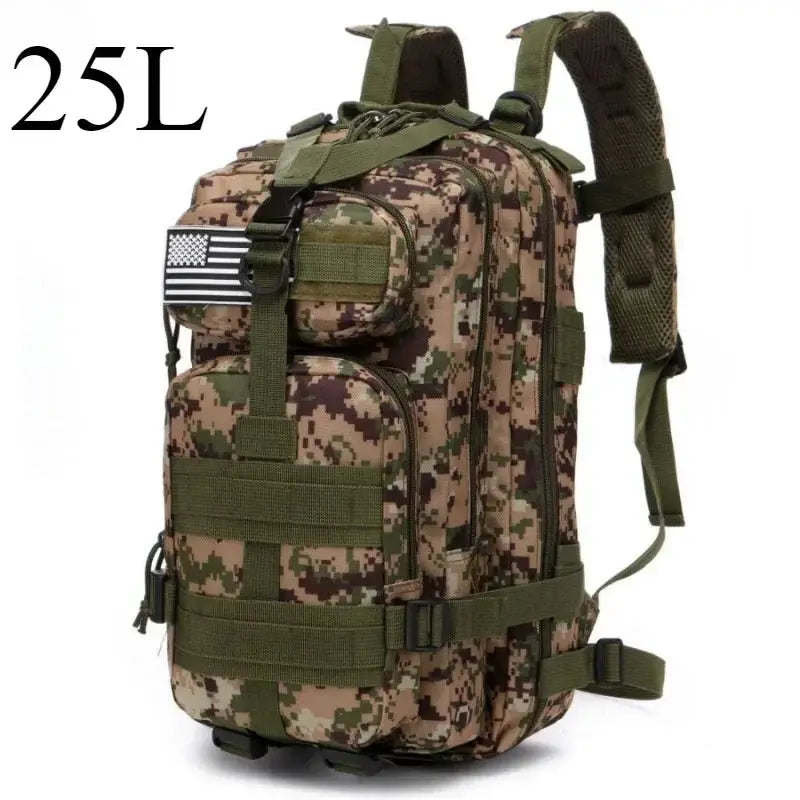 SummitGuard Tactical Backpack 25L And 50L With Ergonomic Curve Back System For Comfortable Hiking And Camping