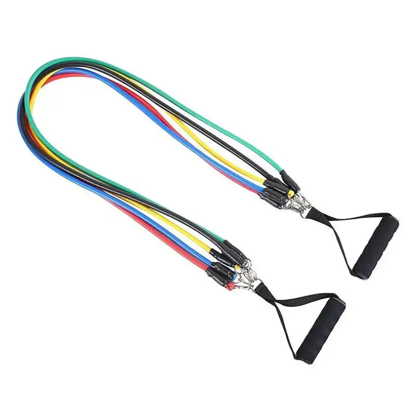 11 Piece Resistance Bands Set With Pull Rope Ankle Straps Chest Expander Portable Fitness Equipment