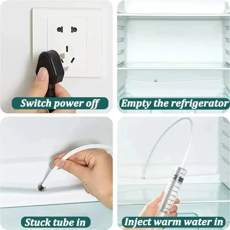 Simples Market refrigerator drain hole clog remover kit (5-6 pcs) with white cleaning tools and syringe