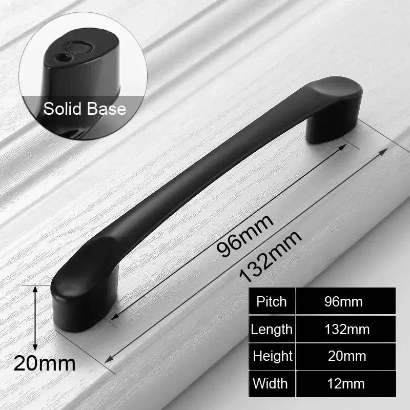 Black Aluminum Cabinet Knobs And Handles For Kitchen And Furniture Drawer Pulls Cupboard Handles