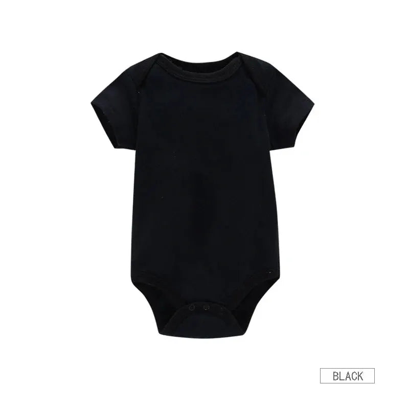 3 Piece Baby Bodysuit Set Cotton Summer Romper For Newborns Boys Girls Solid Color Jumpsuit Clothing