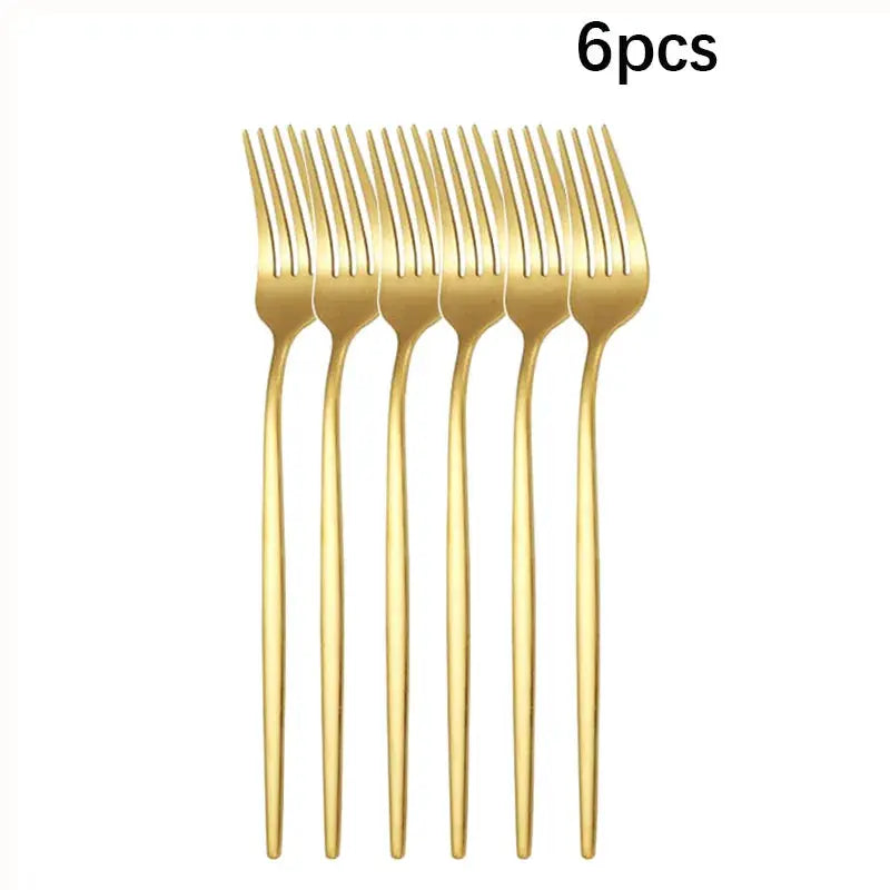 Stainless Steel Cutlery Set 5-Piece Or 30-Piece Includes Steak Forks Dessert Spoons Fruit Forks For Banquet Guests