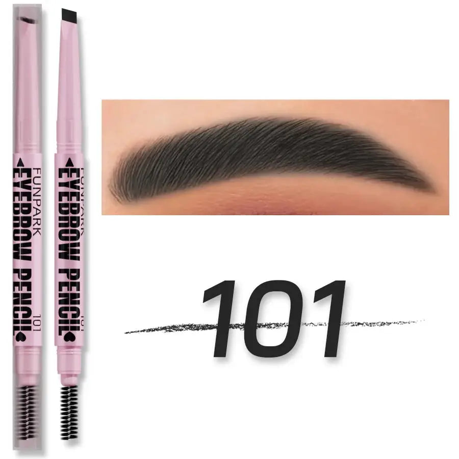 Glamourix 2 In 1 Eyebrow Pencil And Brush Waterproof Long Lasting Five Colors For Natural Definition