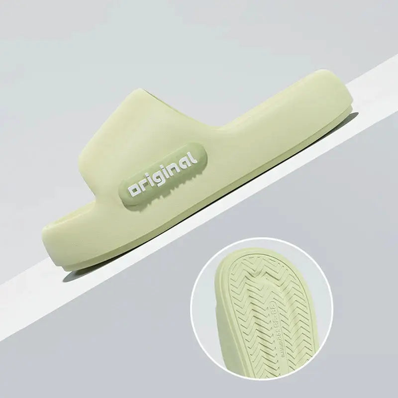 CloudWalk Thick Platform Pillow Slippers For Women With Soft EVA Soles Non Slip Indoor House Shoes