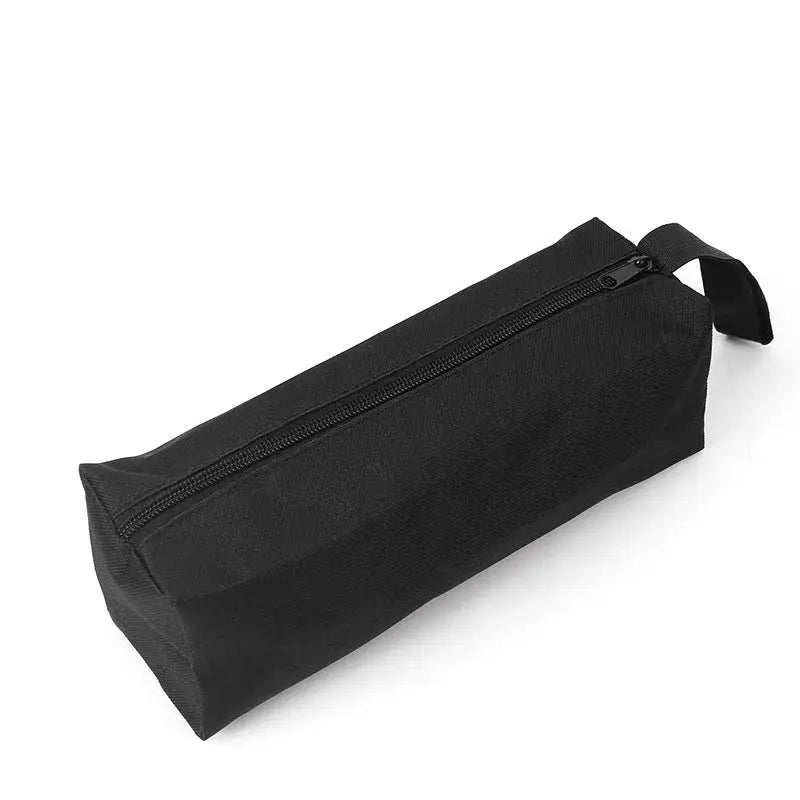 Small Oxford cloth hand-held tool bag with zipper, black, lightweight repair kit pouch