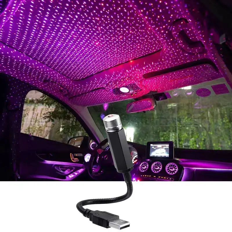 LED Starry Sky Lamp 5V USB Powered Galaxy Projector for Car Interior and Room Ceiling Decor