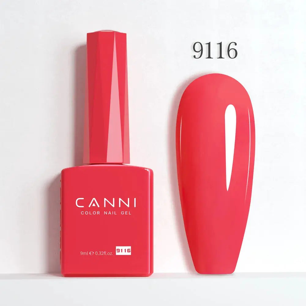 Canni Hema Free Nail Gel Polish Christmas Red Collection Semi Permanent 9ml Long Lasting Shine