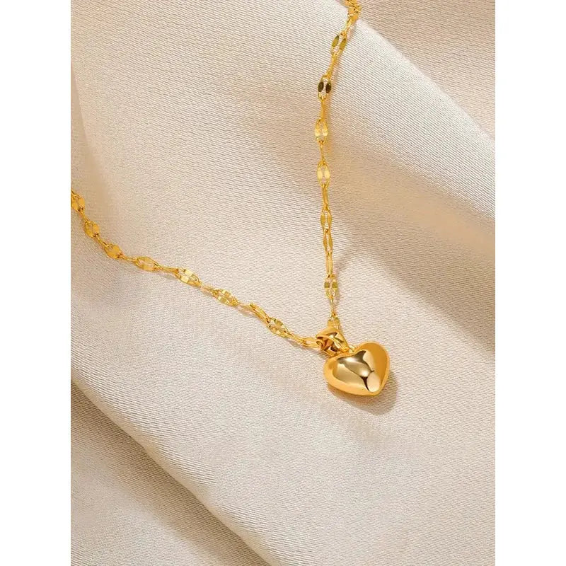 Stainless Steel Gold Beloved Charm Pendant Necklace For Women And Girls Collarbone Chain Holiday Gift