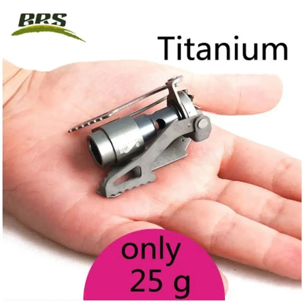 BRS3000T Titanium Mini Camping Gas Burner 25g Pocket Stove For Hiking And Backpacking Portable Folding Cooking Furnace