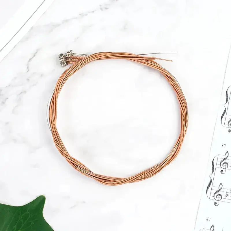6 Piece Copper Guitar Strings Set 1 To 6 For Classical Acoustic And Folk Guitars With Premium Quality Construction