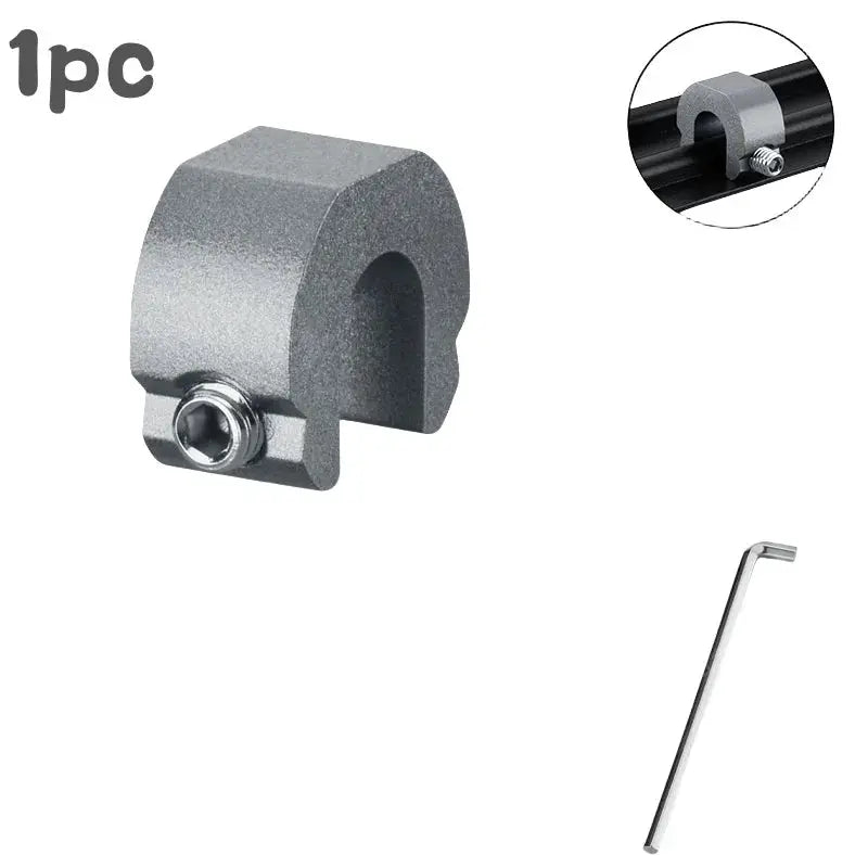Window lock stopper for sliding doors, aluminum alloy gray, 1pc, includes Allen key
