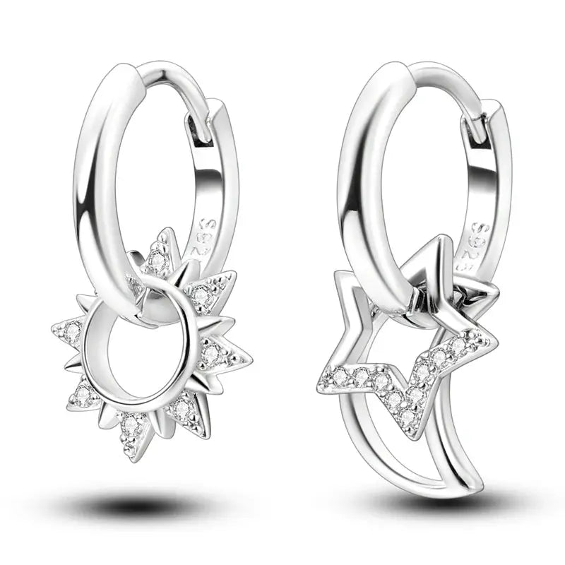 925 Sterling Silver Hoop Earrings Hypoallergenic Zirconia Hoops For Women Girls High Quality Fashion Jewelry