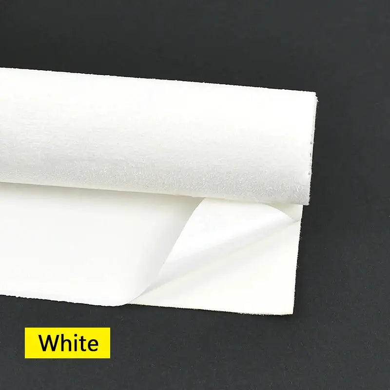 Self-adhesive white synthetic leather suede fabric roll for car interior trims, Simples Market