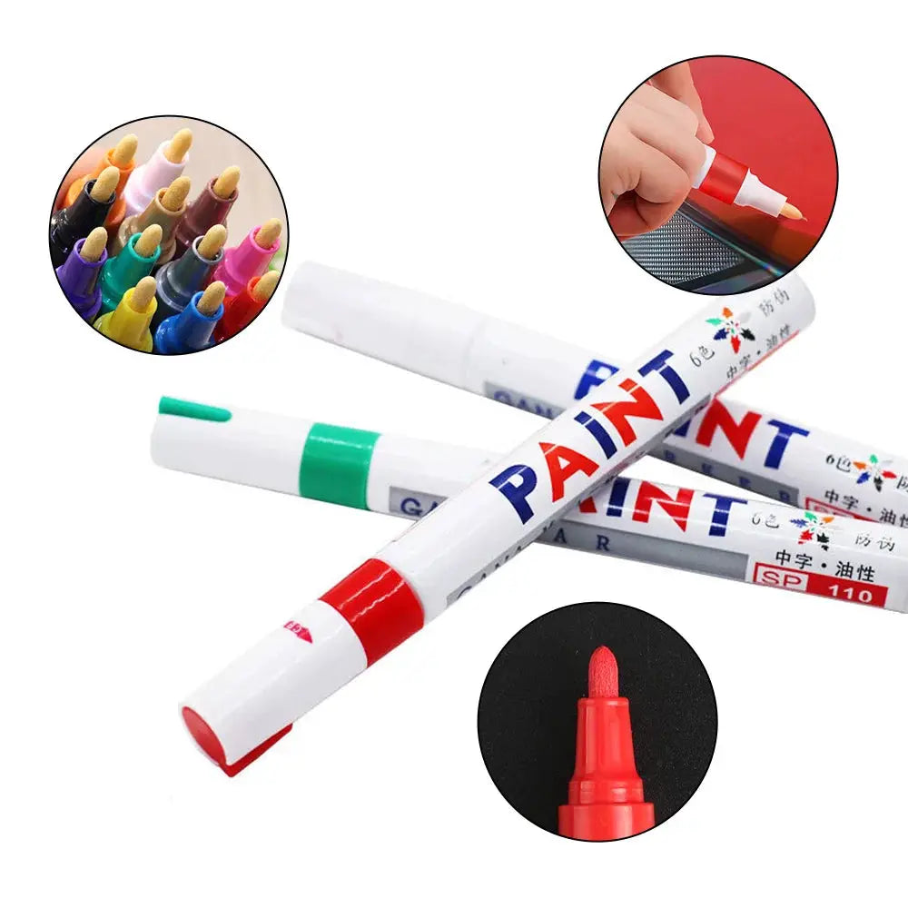 One Piece White Waterproof Tire Mark Pen For Auto Rubber Metal Permanent Paint Marker Graffiti Touch Up