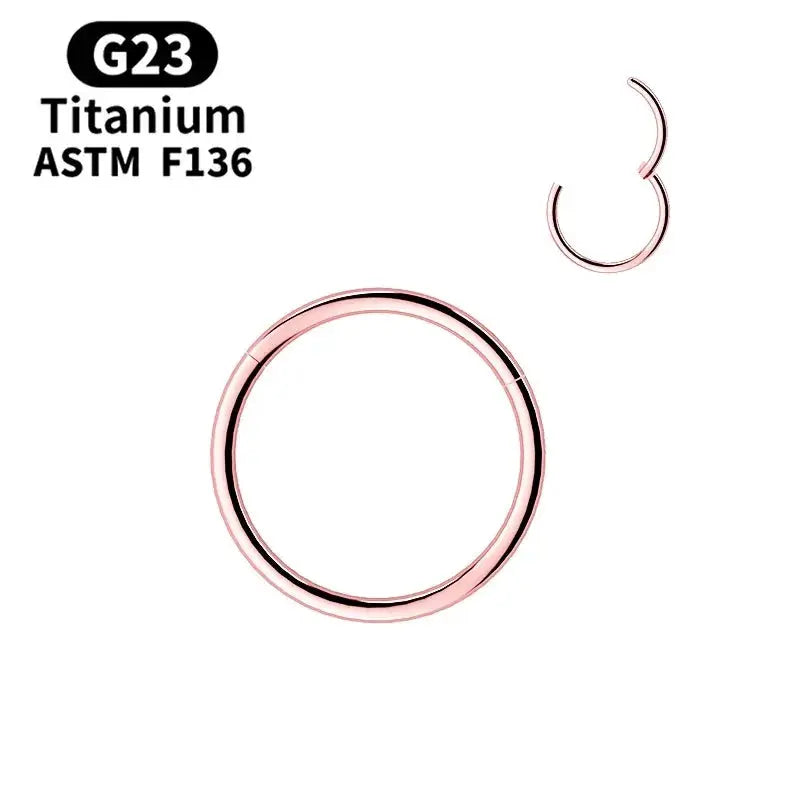 G23 Titanium Hinged Nose Ring 1Pc Cartilage Hoop Piercing Jewelry For Women Men Lip Ear Ring