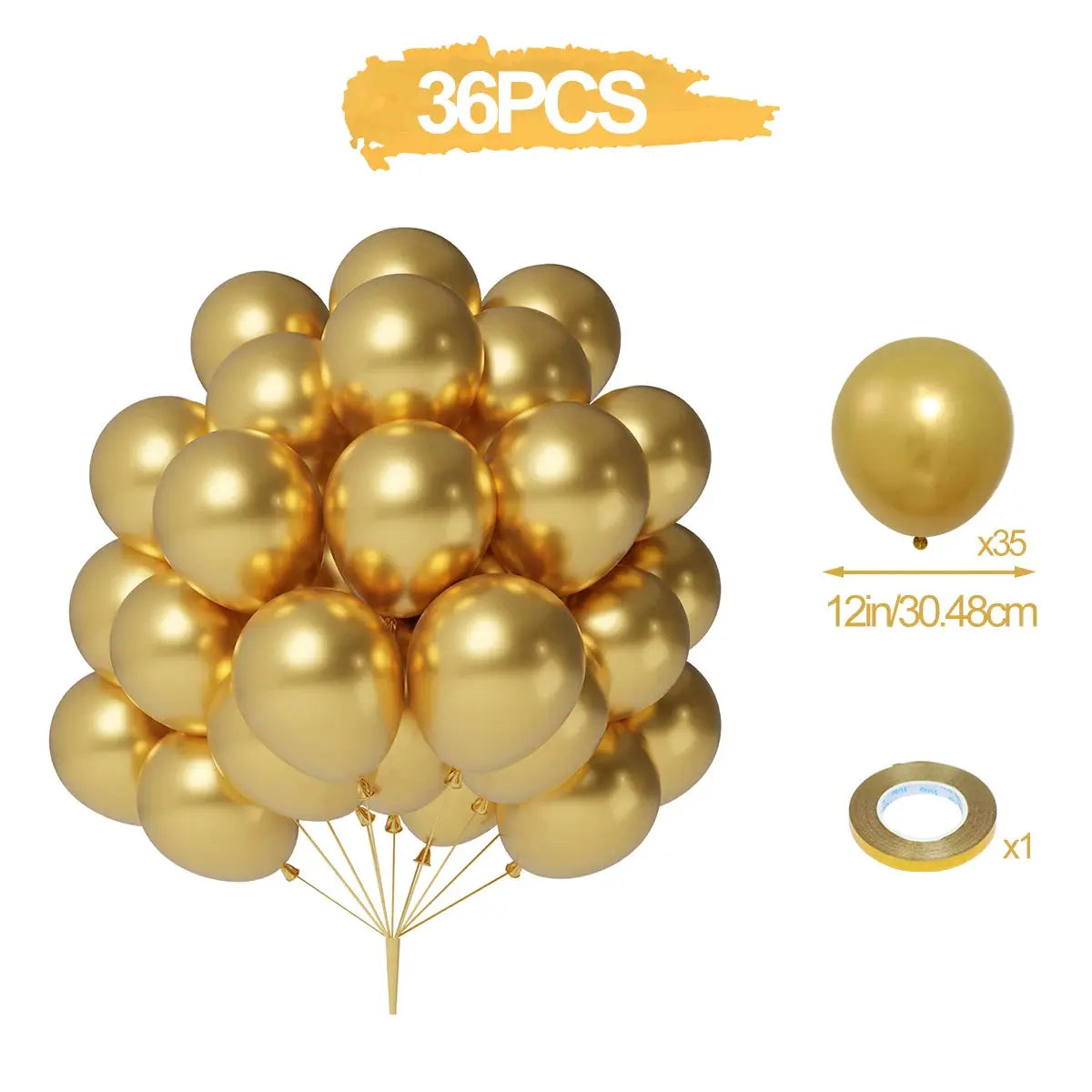 Metallic Pearl Latex Balloons Confetti Gold Set 31 36 37 51 101 Pcs For Birthday Weddings Baby Shower Decor