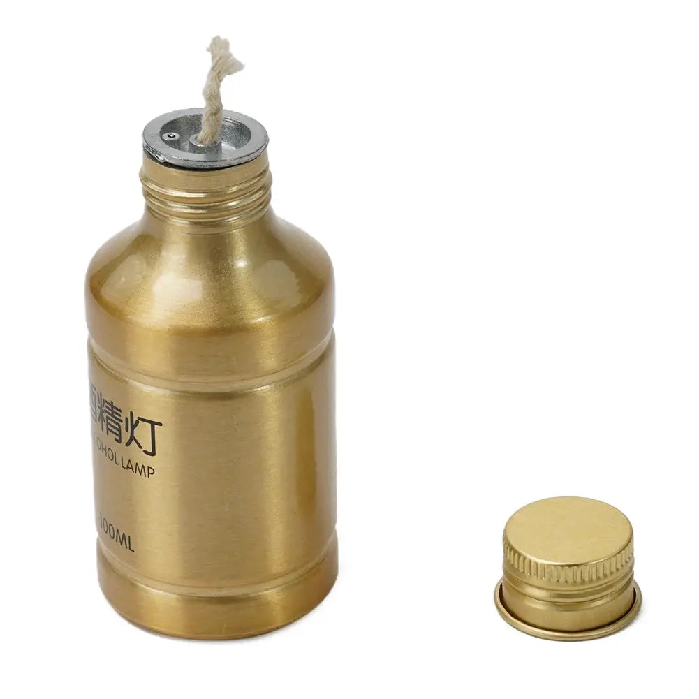 Alcohol lamp set, 100ML, gold aluminum alloy portable stove with cap for outdoor camping and lab use