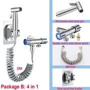 Handheld spray gun kit for sinks by Simples Market, 304 stainless steel, with 2m coiled hose and wall-mount bracket