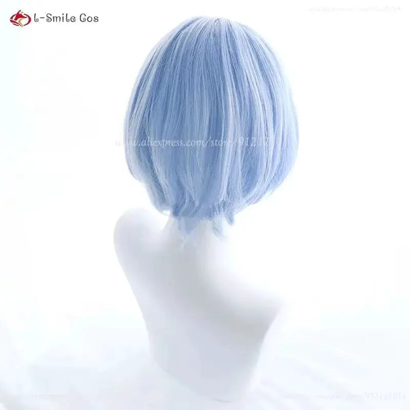 Anime Rei Ayanami cosplay wig, short blue bob with heat-resistant synthetic hair, by l-Smile Cos