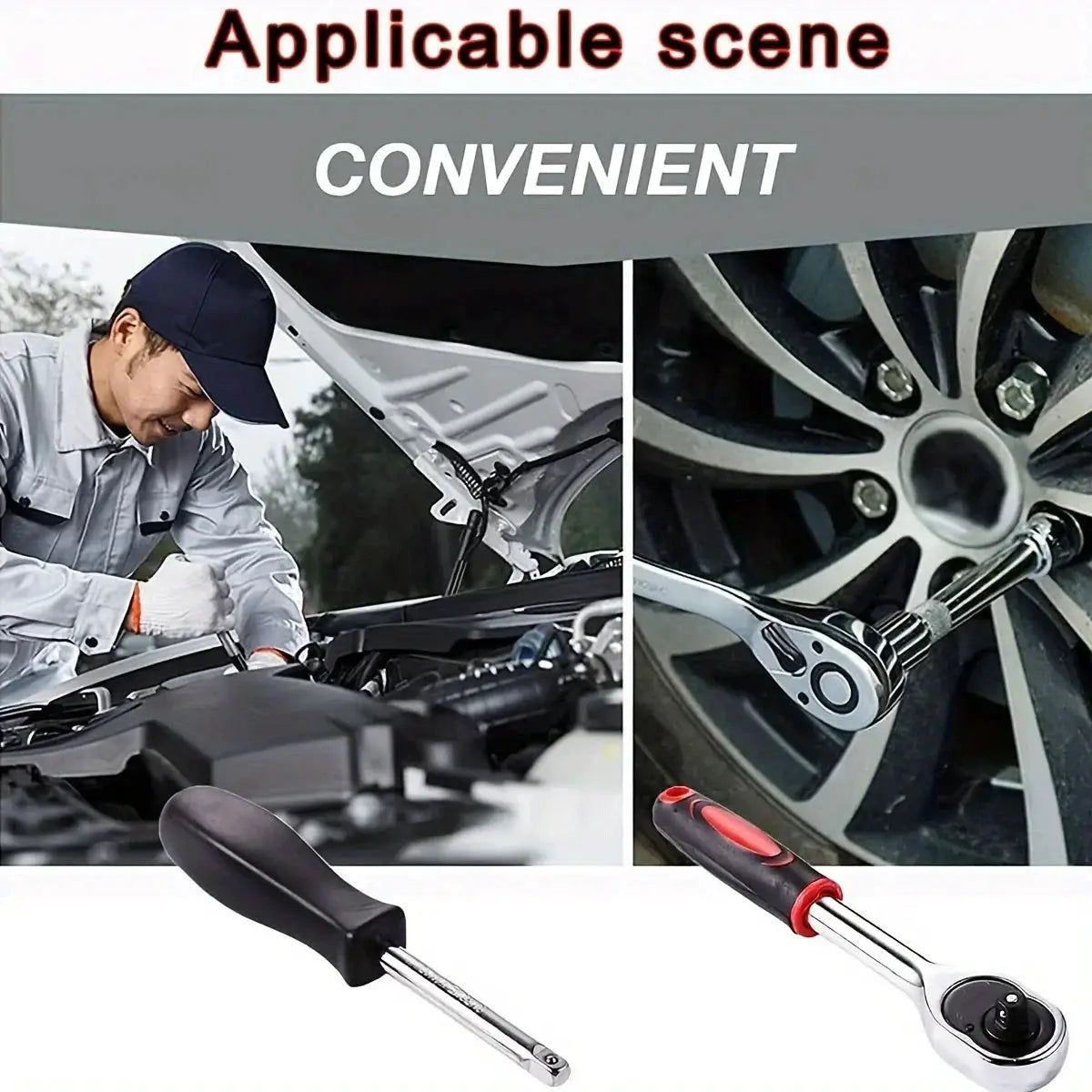 46 Piece Family Tools One Quarter Inch Drive Mechanic Tool Kit For Auto Repair With Sockets And Ratchet Wrench