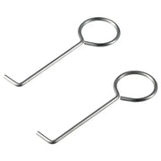 Stainless steel drain keys with circular rings and hooked ends, 2-piece set by Simples Market