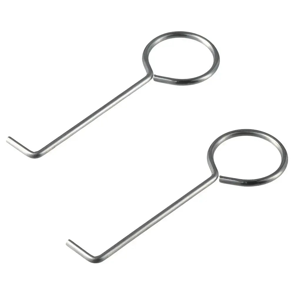 Stainless steel drain keys with circular rings and hooked ends, 2-piece set by Simples Market