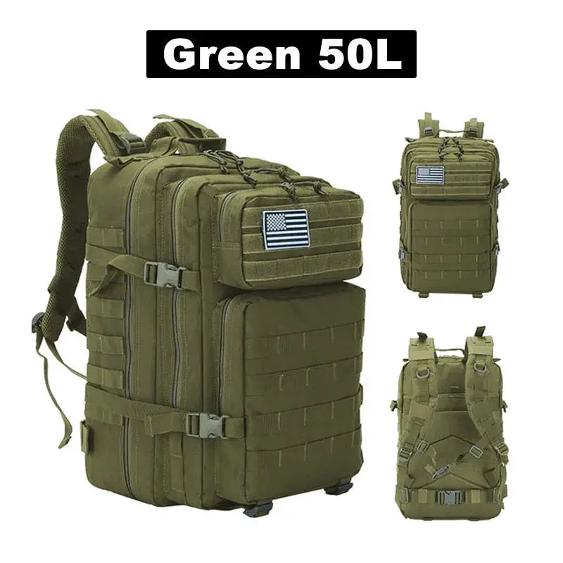 Tactix 50L Tactical Backpack Waterproof Outdoor Travel Large Capacity Rucksack For Men