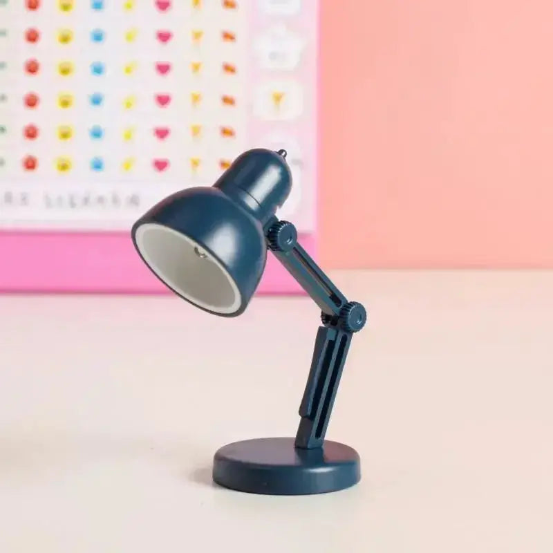 Mini book light LED desk lamp, navy blue with adjustable foldable arm