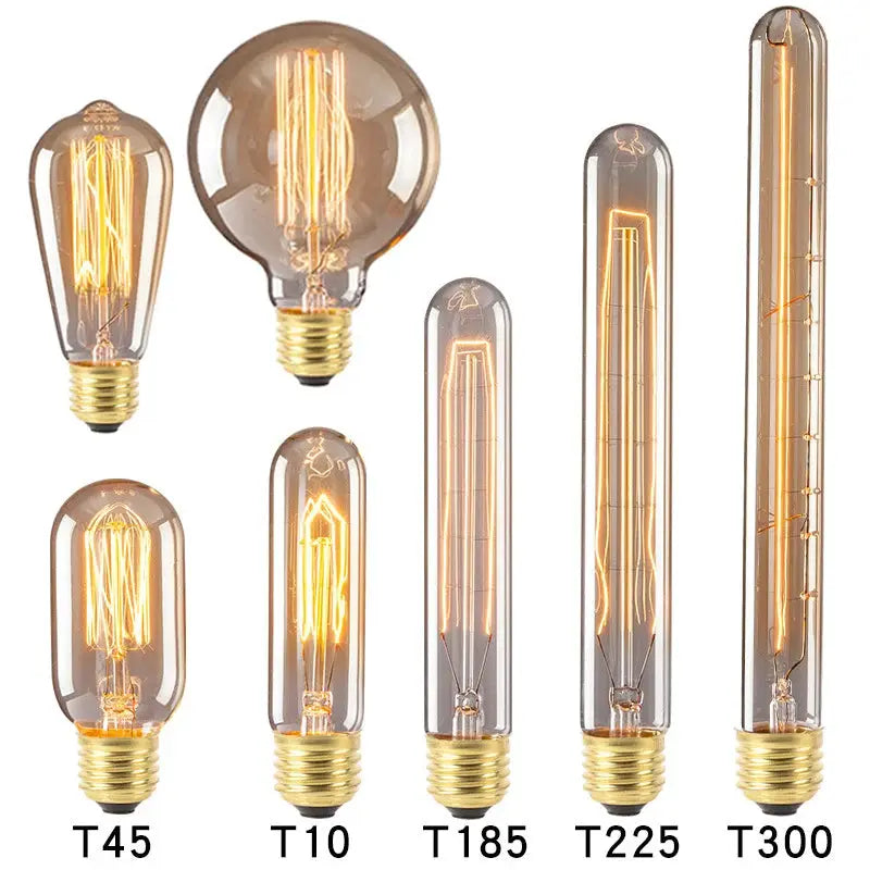 Simples Market retro Edison bulb set, 6 clear glass bulbs with warm amber filaments and E27 bases.