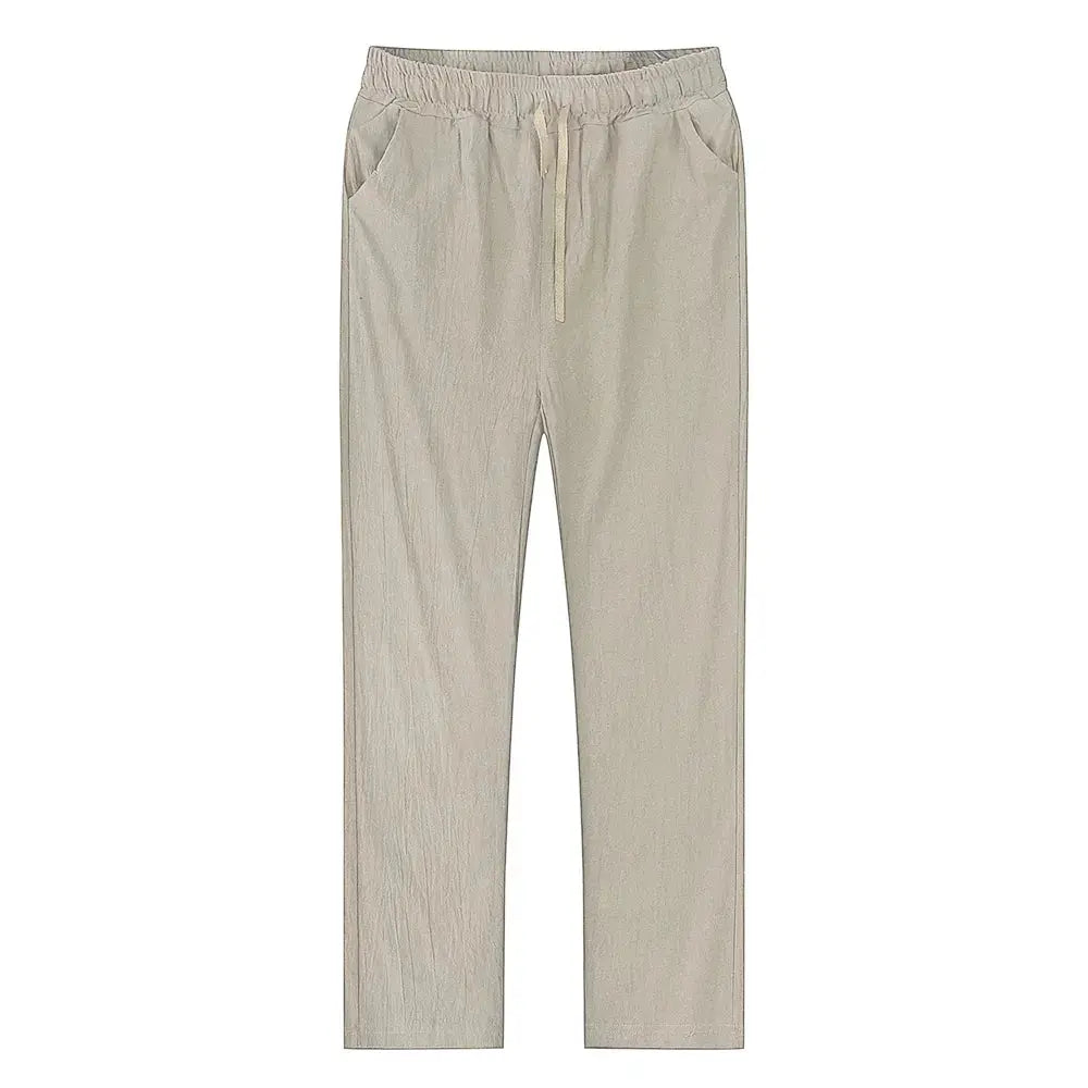 Men's Cotton Linen Pants Breathable Solid Color Trousers for Autumn Streetwear Fitness and Casual S to 3XL