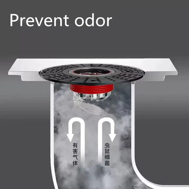 Simples Market floor drain core with ABS anti-odor shower strainer and red ring for bathroom