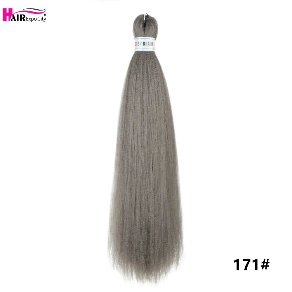 Easy Braids 26in Synthetic Jumbo Braids Hair Extensions by Simples Market, ash gray ombre, pre-stretched