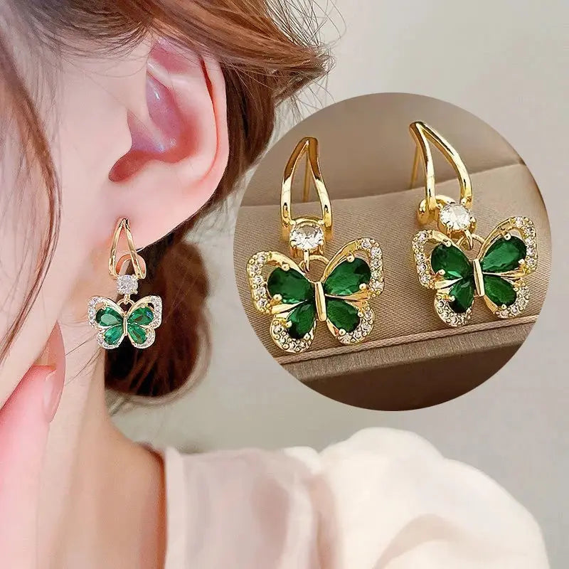925 Silver Needle Heart Earrings For Women Korean Fashion Crystal Jewelry 2026 Trending Luxury Hoop Earrings