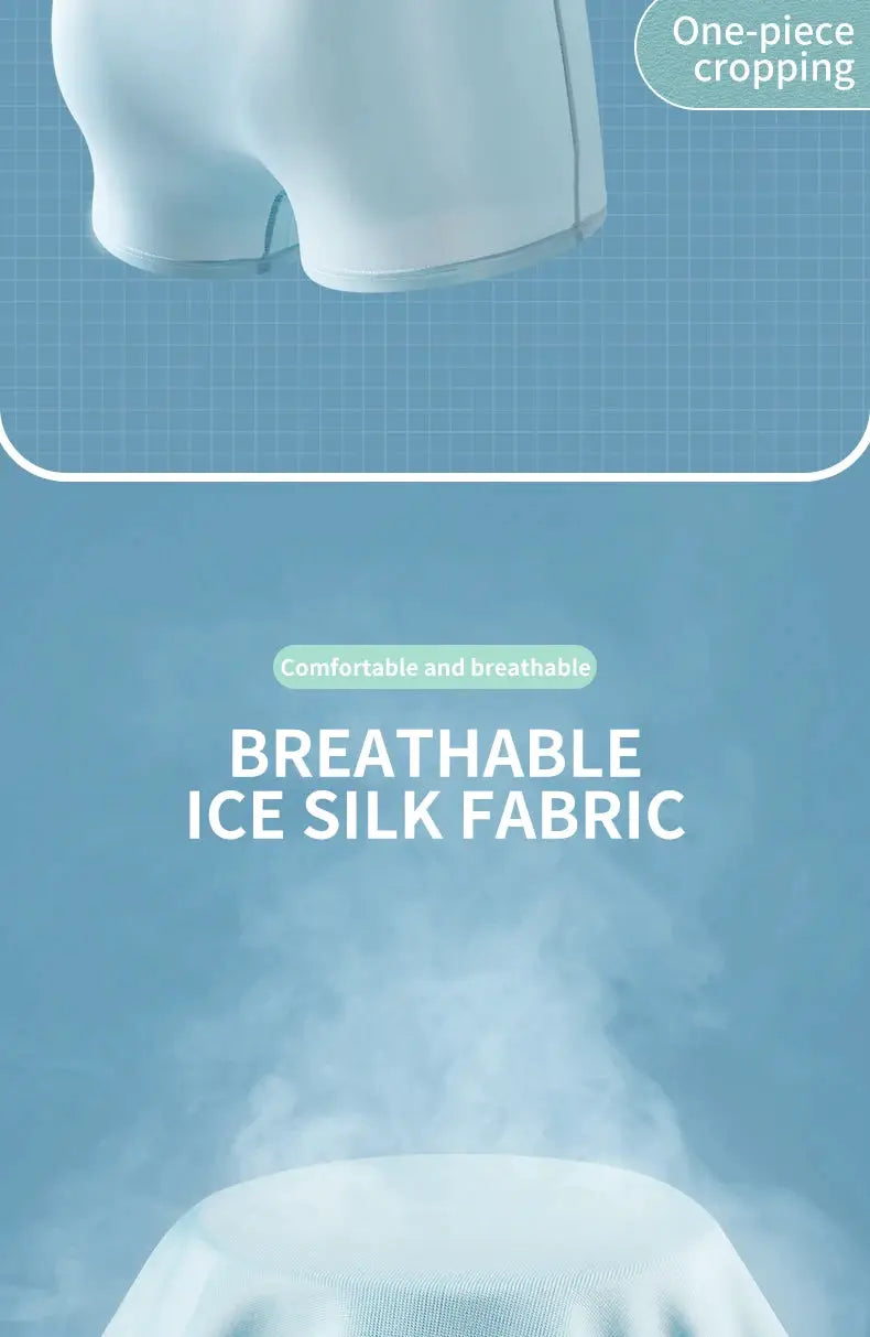 MiiOW ice silk men boxer shorts, Simples Market, breathable graphene antibacterial underwear in light blue