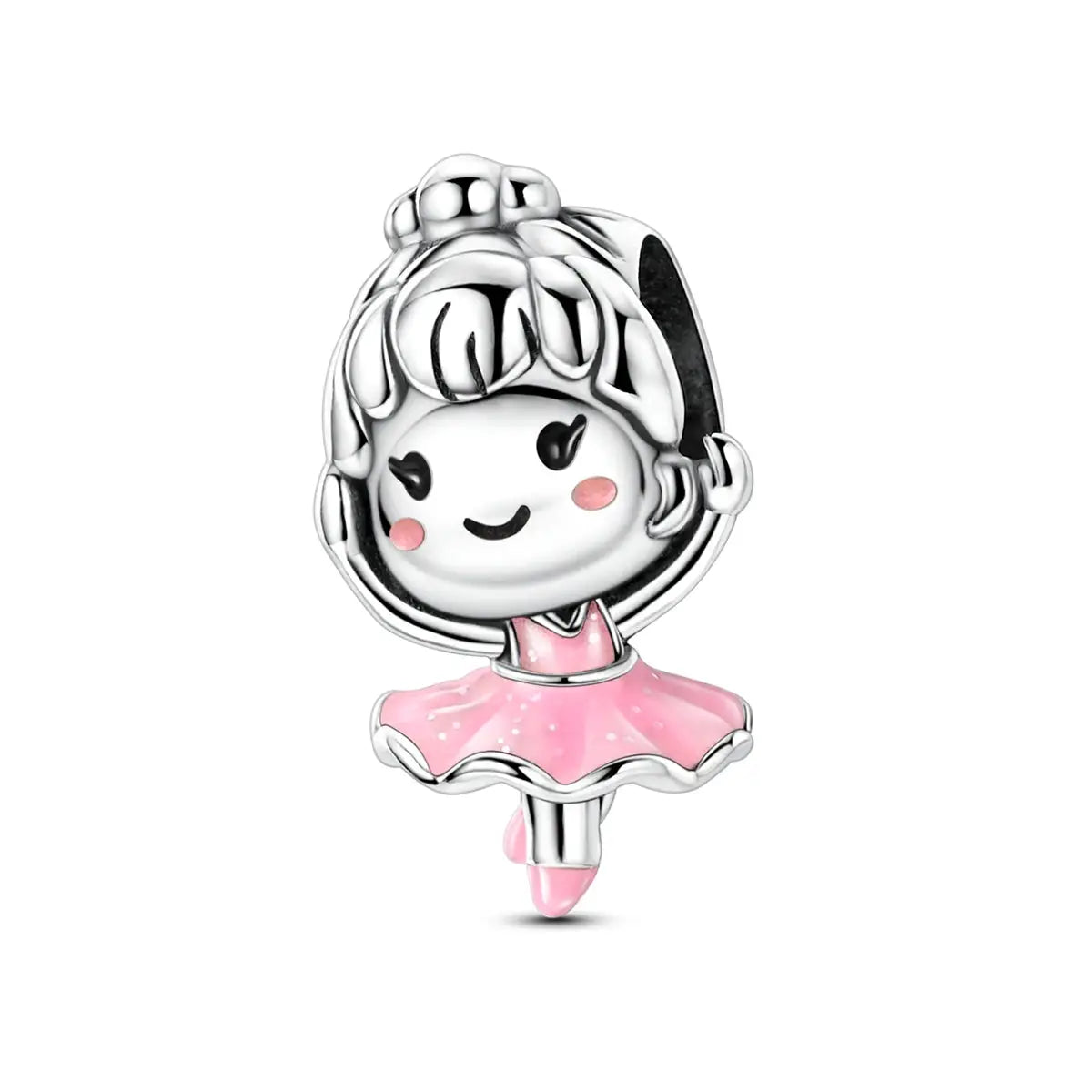 925 Silver Charm Openable Nesting Doll Rose Princess Dress Pendant for Bracelet DIY Fashion Jewelry