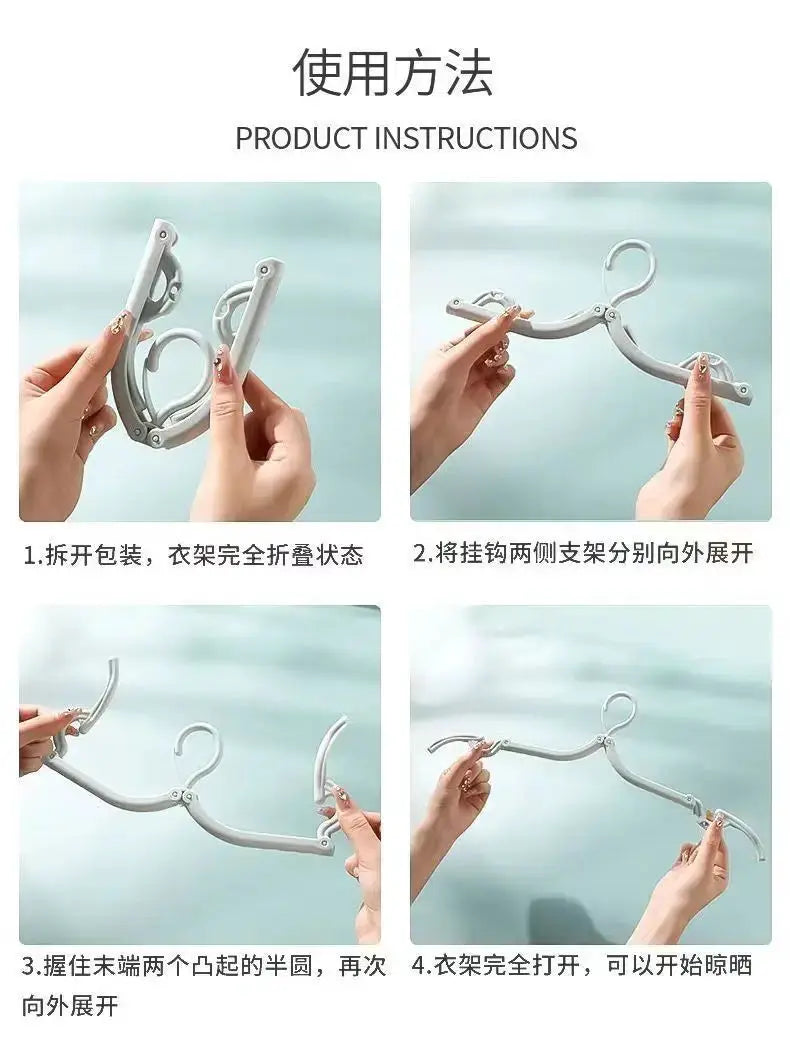 Foldable portable clothes hanger by Simples Market, grey multifunction travel rack.