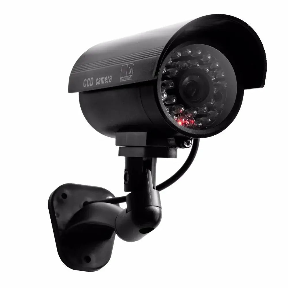 Eleopard fake CCTV camera by Simples Market with flashing red LED, black outdoor/indoor security dummy