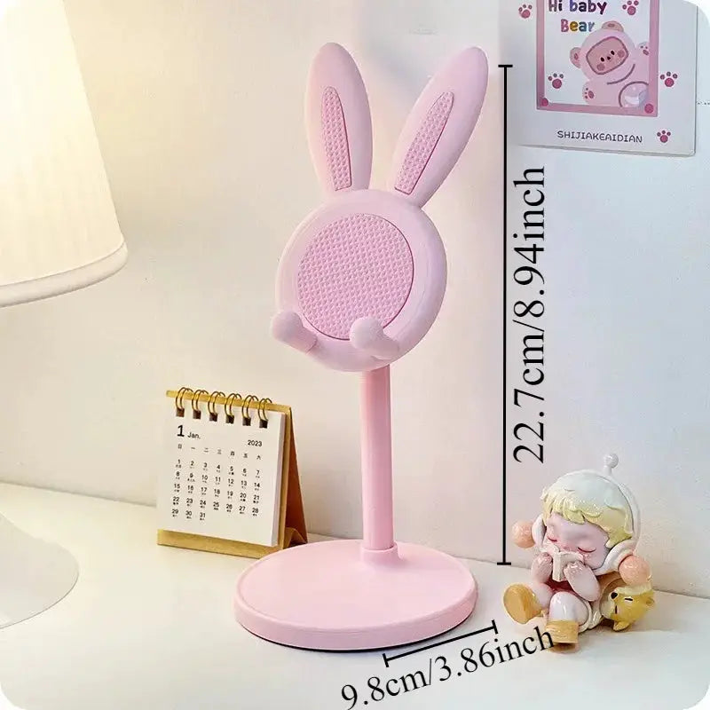 Rabbit Shaped Desktop Phone Stand With Adjustable Height And Tilt For Hands Free Viewing