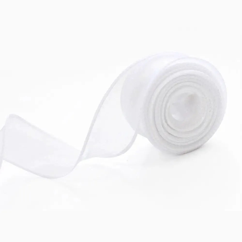 40mm Wide Satin Ribbon Flower Pattern in Organza And Lace Tulle, 10 Yard Roll for Wedding Bouquets And Gift Wrapping