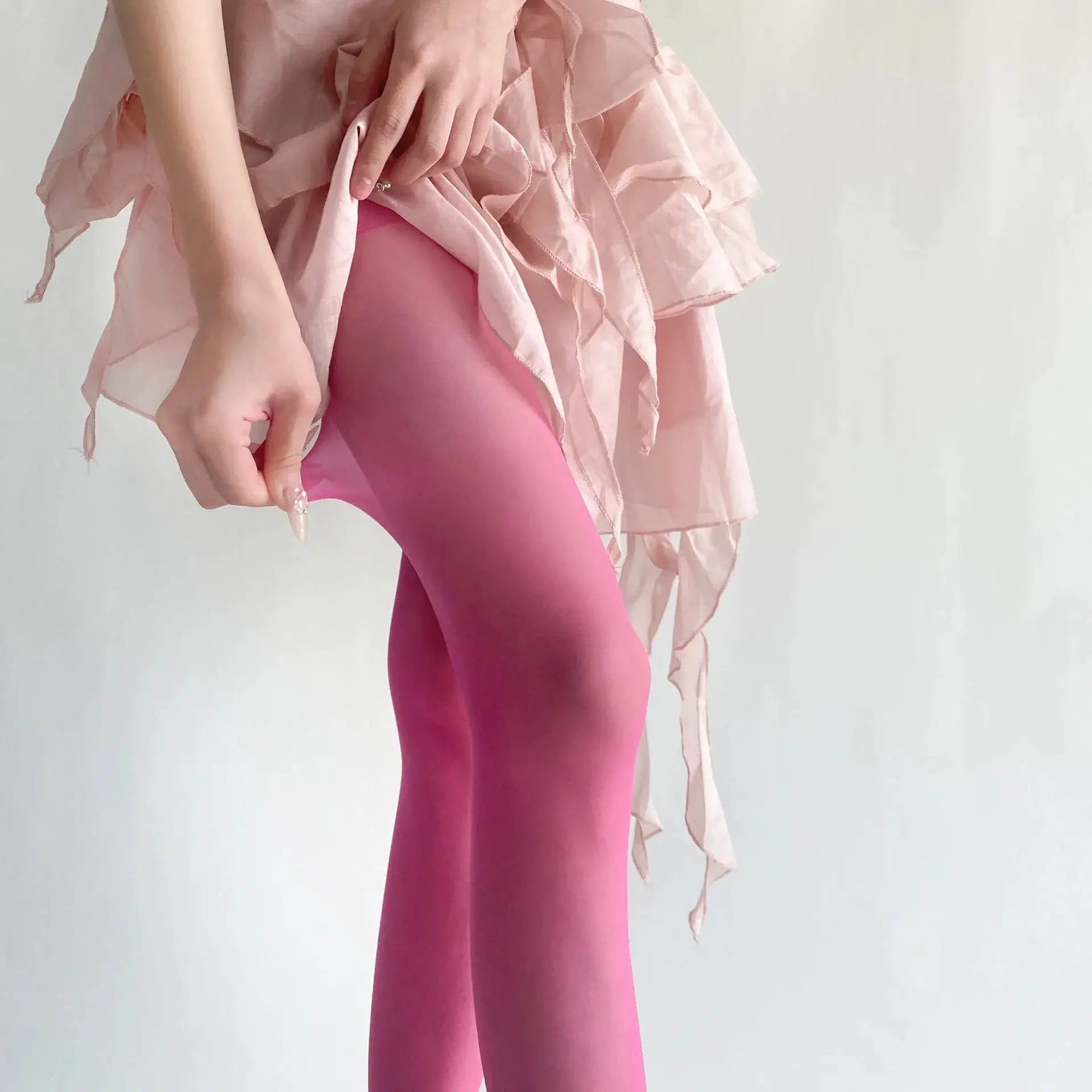 Azure Velvet Ultra Thin Nylon Thigh High Stockings Velvet Finish For Elegant Daily Wear