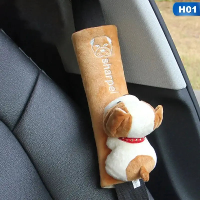 Cute Animal Car Seat Belt Pads Universal Fit Cushion Cover For Shoulder Straps And Belt Protection