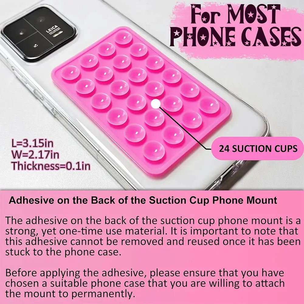 Candy Color Silicone Suction Cup Phone Case Mount Non Slip For Hands Free Selfies And Stable Video